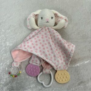 Modern baby Snuggle Blankie Pink Bunny Plush Soft Lovey Baby Toy rabbit